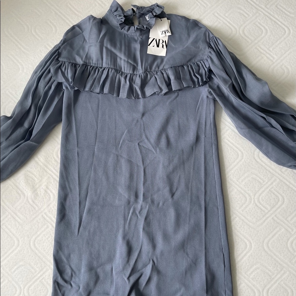 ZARA KNIT ORGANZA DRESS - Picture 13 of 15